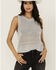 Image #1 - Sadie & Sage Women's Striped Sweater Tank , Grey, hi-res