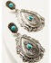 Image #2 - Shyanne Women's Frontier Antique Teardrop Turquoise Earrings , Silver, hi-res