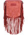 Image #1 - Wrangler Women's Fringe Pocket Denim Crossbody Bag , Orange, hi-res