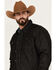 Image #2 - Wrangler Men's Sherpa Lined Button Down Denim Jacket, Black, hi-res