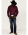 Image #2 - RANK 45® Men's Solid Basic Twill Logo Long Sleeve Button-Down Western Shirt, Purple, hi-res