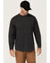 Image #1 - Hawx Men's Logo Long Sleeve Graphic Work T-Shirt , Charcoal, hi-res