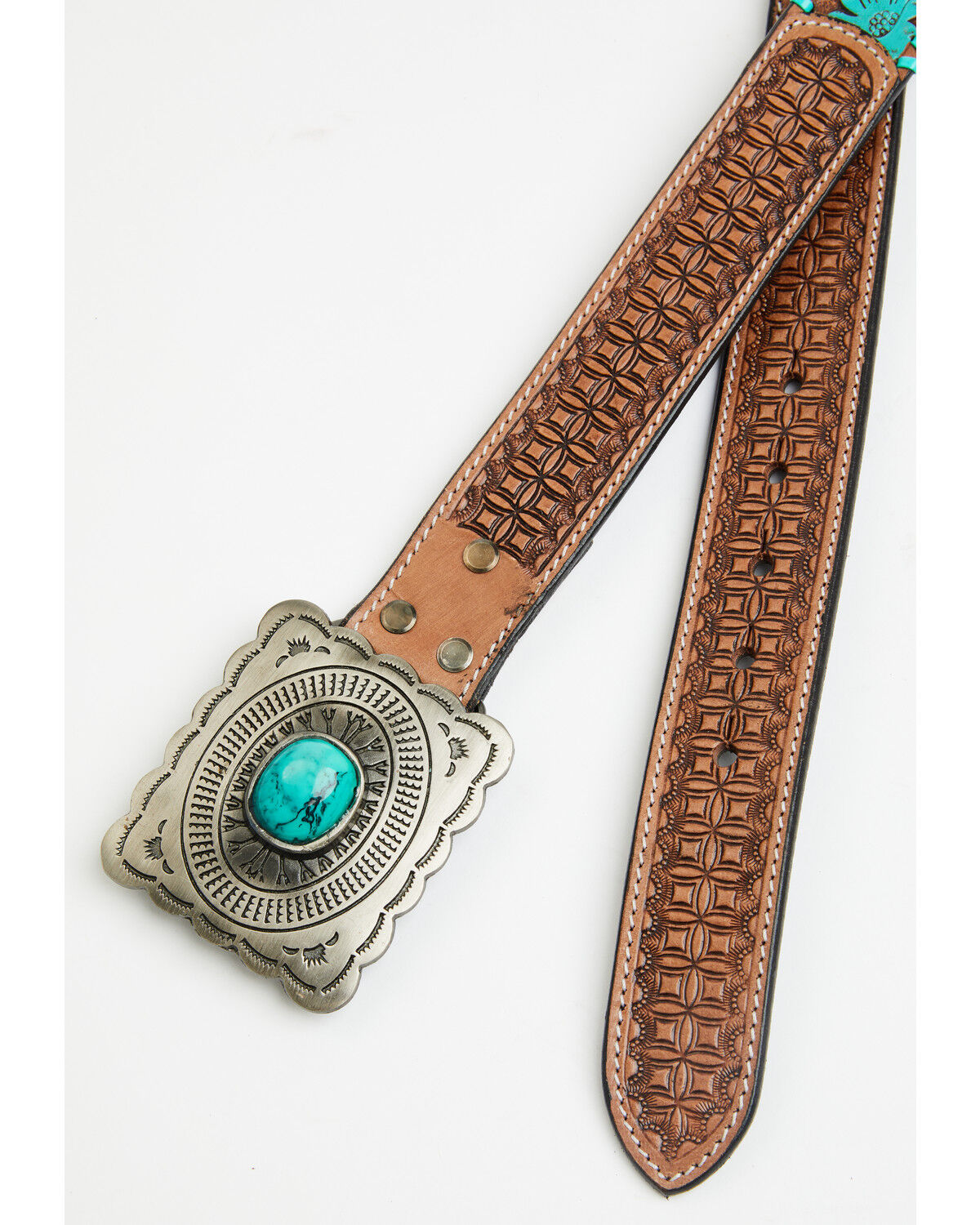 Image #2 - Myra Bag Women's Tropical Forest Hand-Tooled Leather Belt, Brown, hi-res