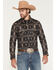 Image #1 - Rock & Roll Denim Men's Southwestern Print Long Sleeve Snap Stretch Western Shirt, Black, hi-res