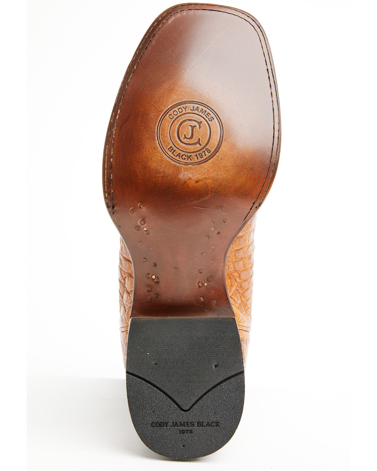Image #7 - Cody James Black 1978&reg; Men's The Hayward Exotic Caiman Belly Western Boots - Broad Square Toe, Cognac, hi-res