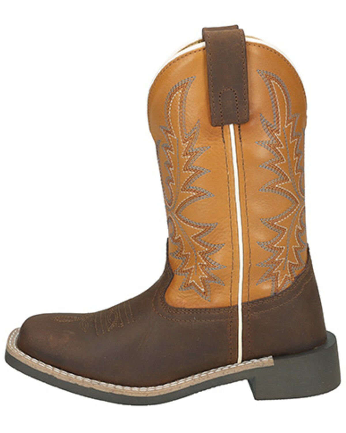 Image #3 - Smoky Mountain Little Boys' Adobe Western Boots - Broad Square Toe, Brown, hi-res