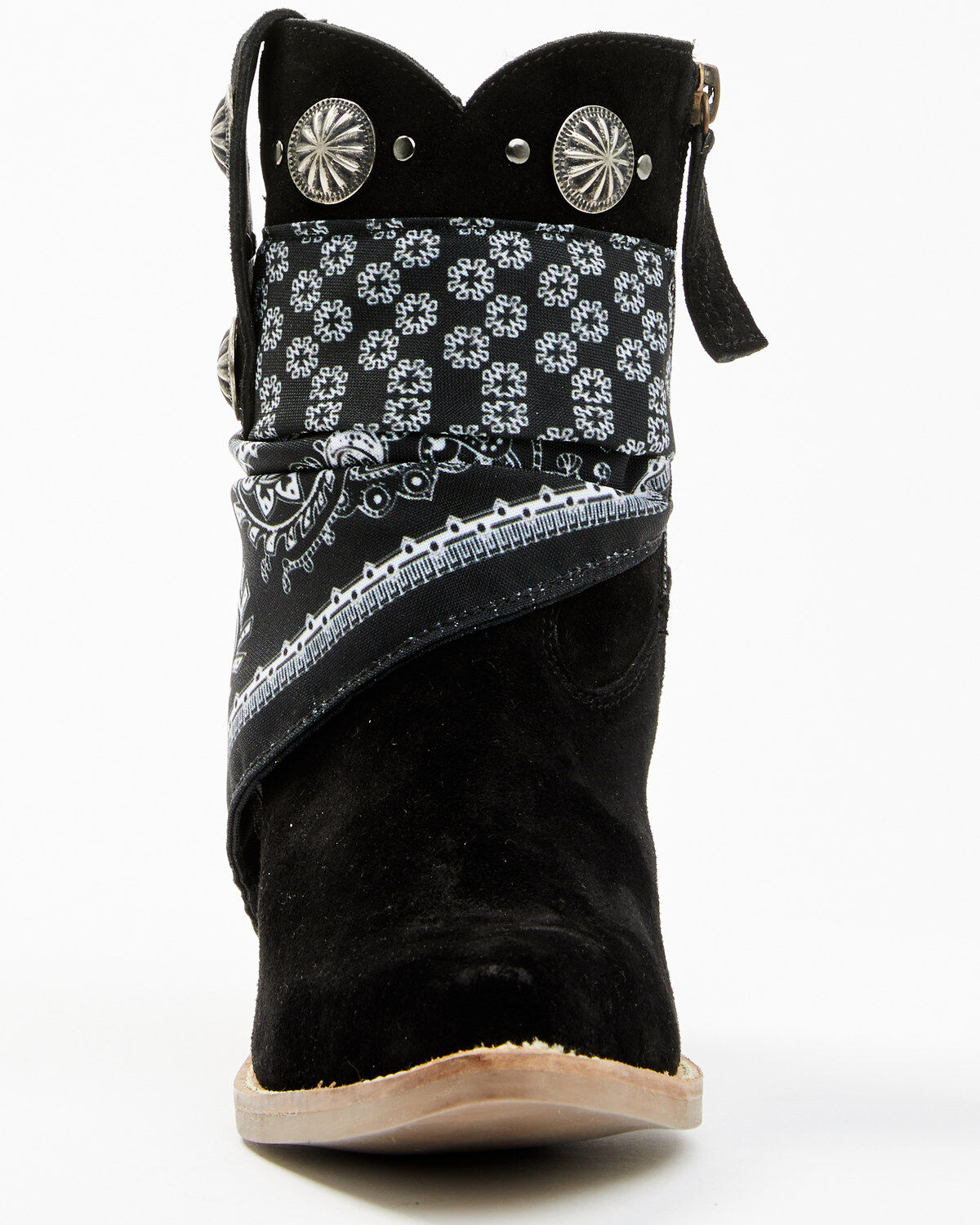 Image #4 - Dingo Women's Suede Bandida Western Booties - Round Toe, Black, hi-res