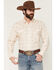 Image #1 - Ely Walker Men's Star Print Long Sleeve Snap Western Shirt, Cream, hi-res