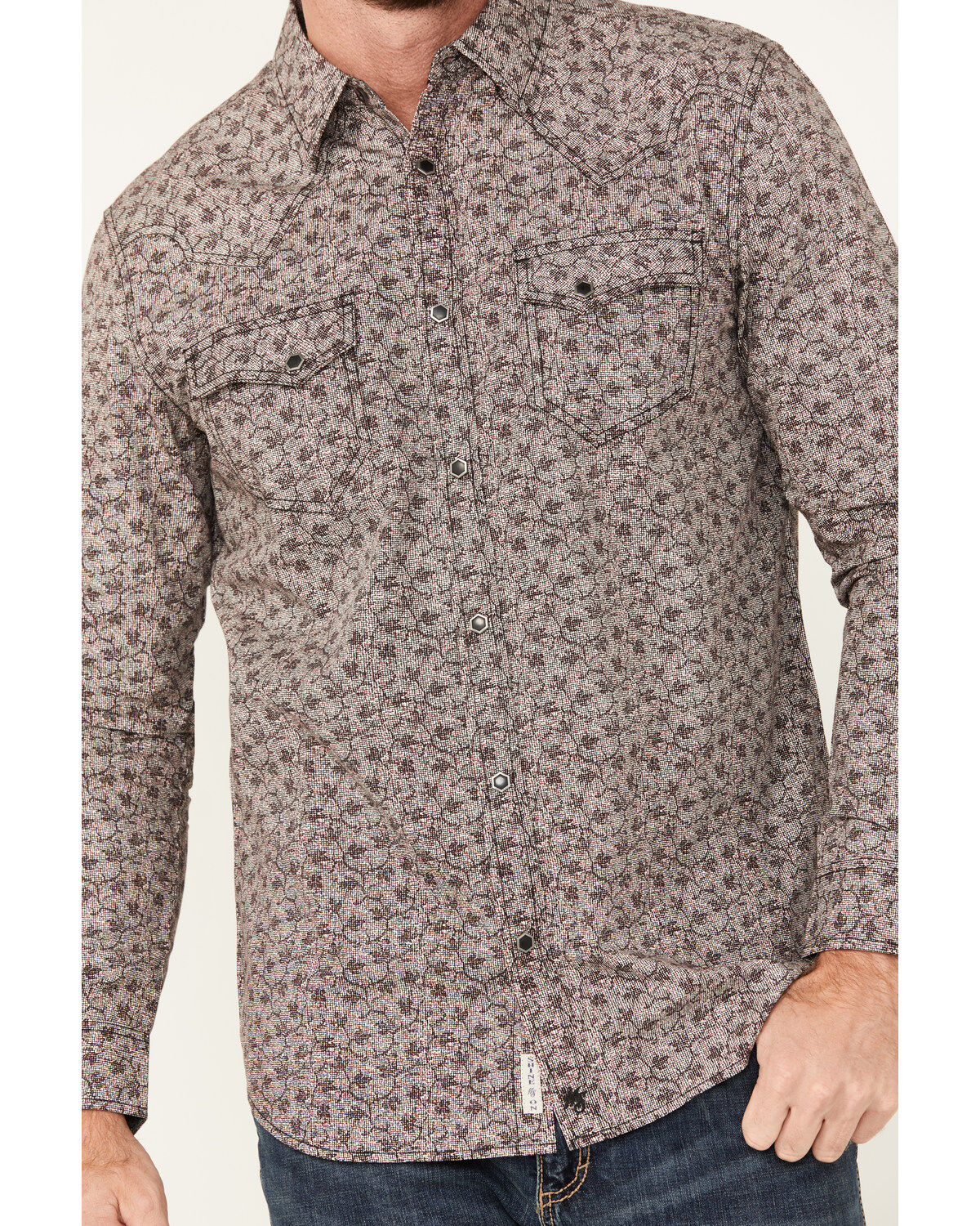 Image #3 - Moonshine Spirit&reg; Men's Fox Trot Floral Print Long Sleeve Snap Western Shirt, Purple, hi-res