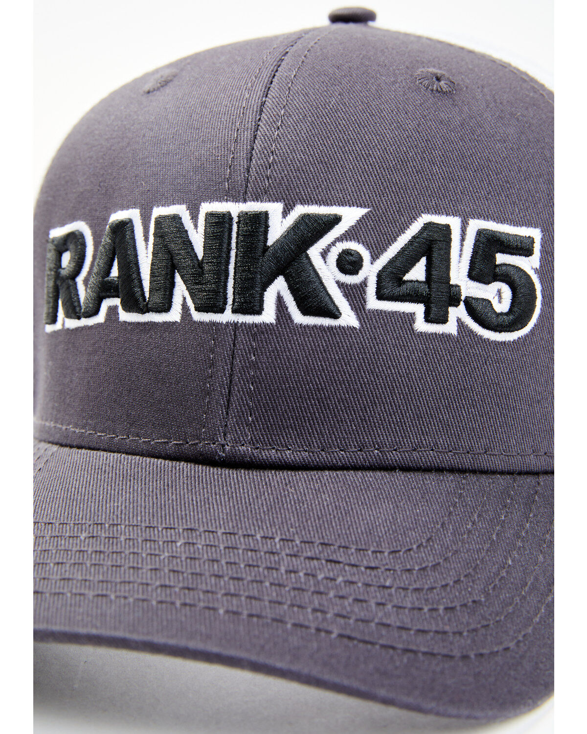 Image #2 - RANK 45&reg; Men's Embroidered Logo Mesh-Back Ball Cap, Grey, hi-res