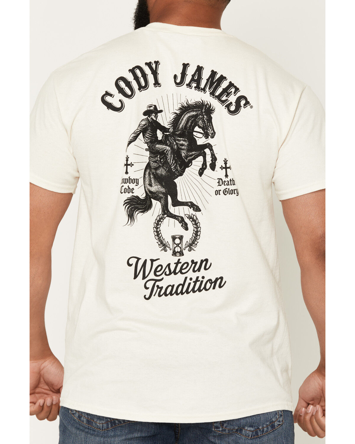 Image #3 - Cody James Men's Backtimes Up Short Sleeve Graphic T-Shirt, Cream, hi-res
