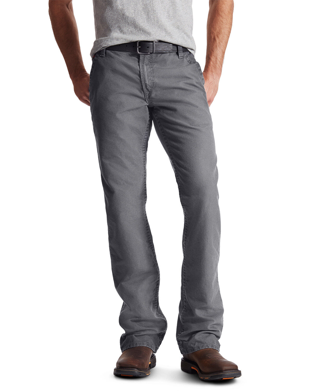 Image #2 - Ariat Men's FR M4 Low Rise Workhorse Carpenter Work Pants, Grey, hi-res
