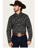 Image #1 - Cody James Men's Parker Paisley Print Long Sleeve Button-Down Stretch Western Shirt - Tall, Black, hi-res
