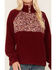 Image #3 - Cleo + Wolf Women's Sherpa Half Button Pullover, Burgundy, hi-res