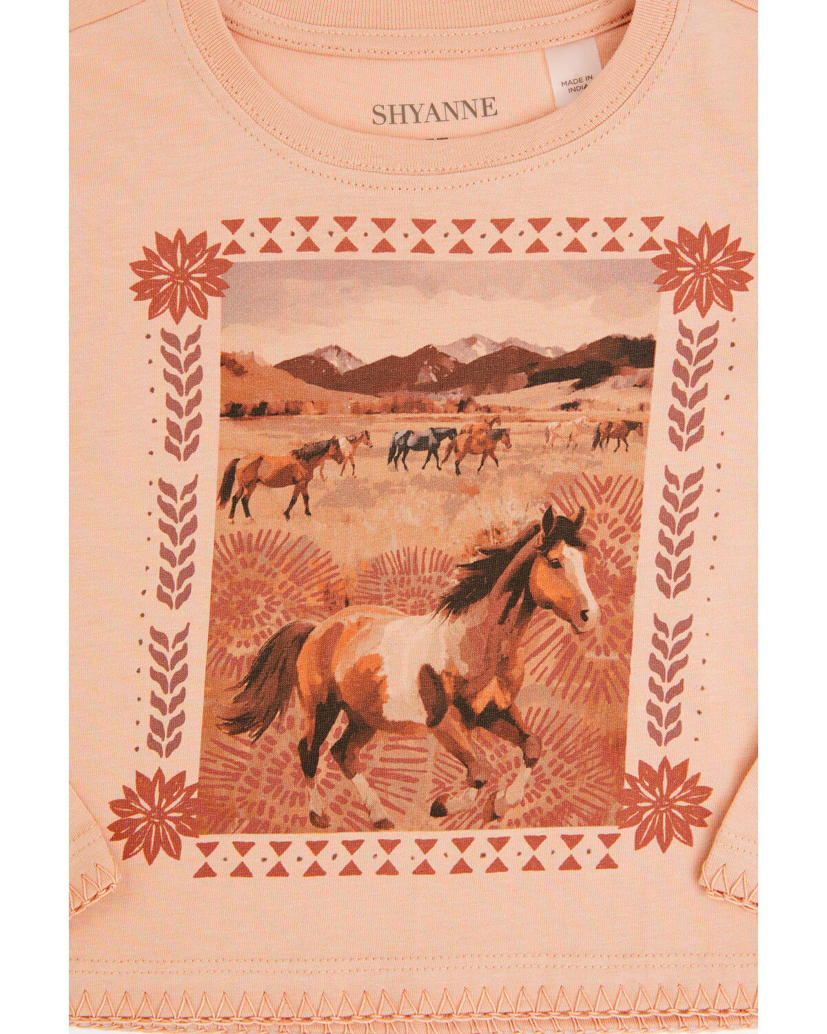 Image #2 - Shyanne Girls' Molly 3/4 Bell Sleeve Graphic Tee, Mauve, hi-res