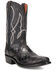 Image #1 - Dan Post Men's Exotic Ostrich Leg Western Boots - Square Toe , Black, hi-res