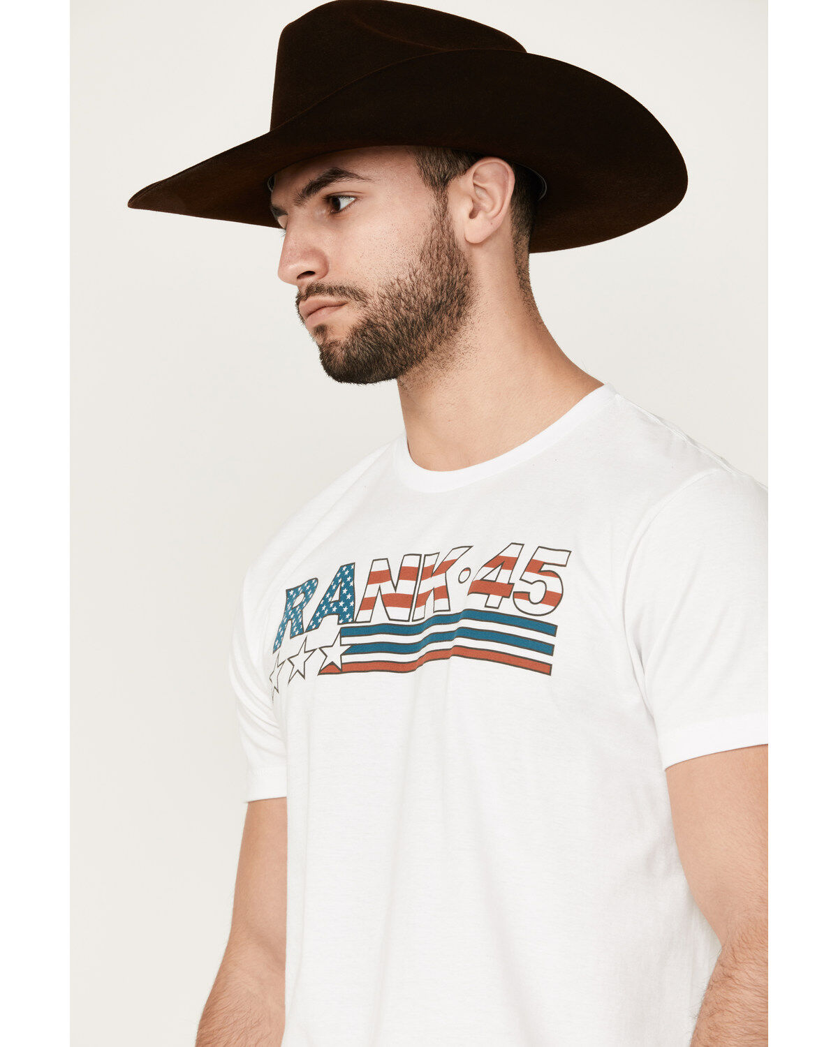 Image #2 - RANK 45&reg; Men's Americana Logo Short Sleeve Graphic T-Shirt, White, hi-res