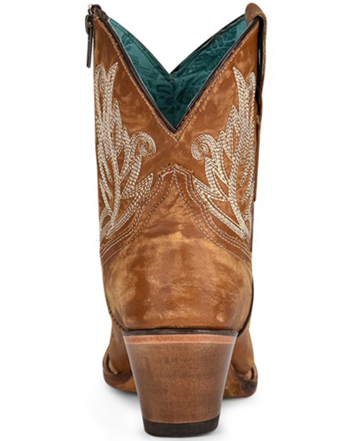 Image #3 - Corral Women's Embroidered Western Fashion Booties - Snip Toe, Gold, hi-res