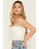 Image #4 - Cleo + Wolf Women's Solid Tie-Front Strapless Shirt, Ivory, hi-res