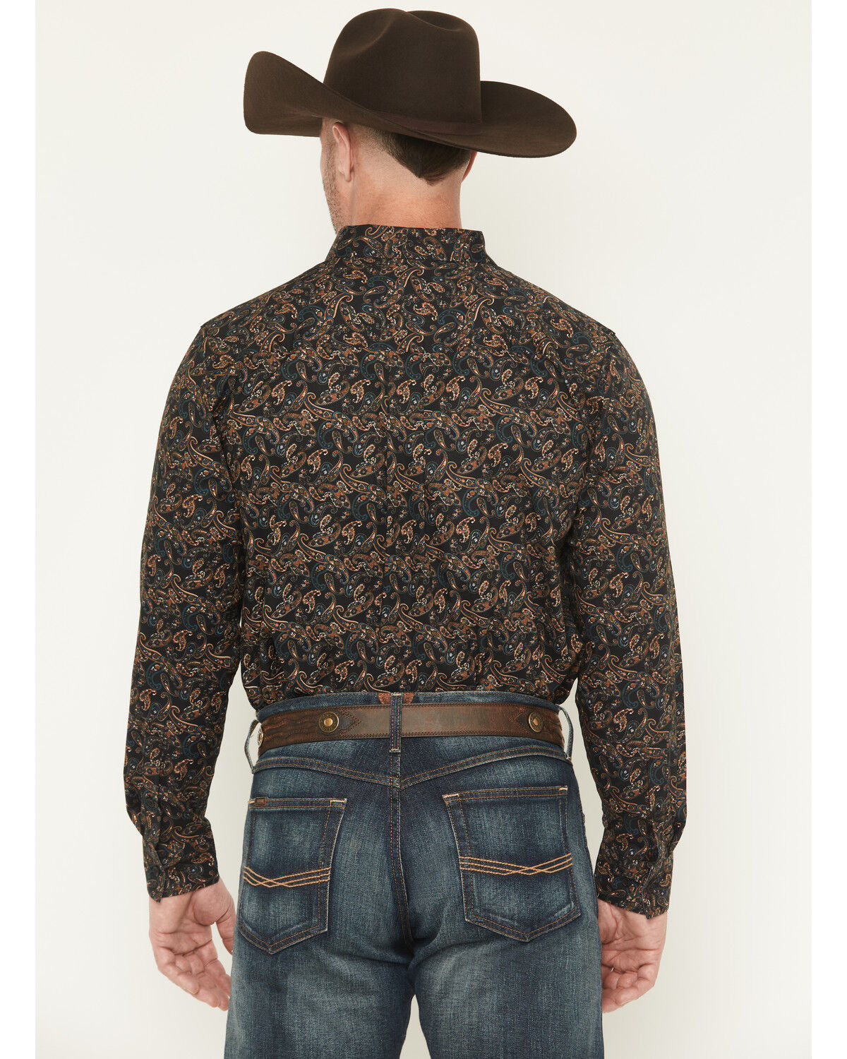 Image #4 - Cody James Men's Cumberland Paisley Print Long Sleeve Button-Down Stretch Western Shirt - Tall, Black, hi-res