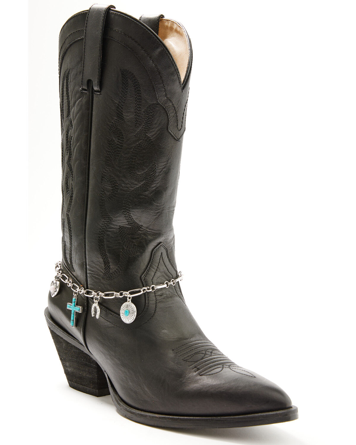Shyanne Women's Turquoise Cross Charms Boot Bracelet, Silver, hi-res