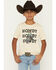 Image #1 - Sable Sky Boys' Howdy Frog Short Sleeve Graphic T-Shirt, Sand, hi-res