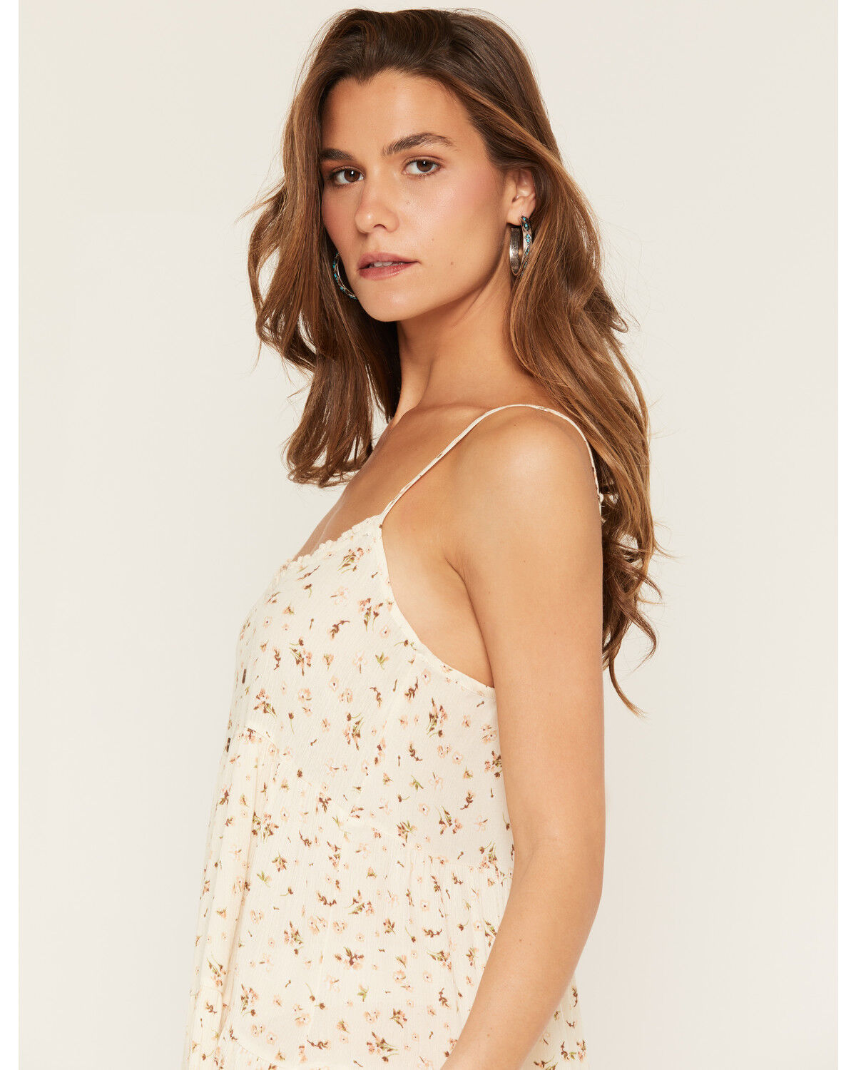 Image #2 - Wild Moss Women's Floral Print Mini Dress, Cream, hi-res