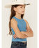 Image #2 - Fornia Girls' High Neck Tank Top , Blue, hi-res