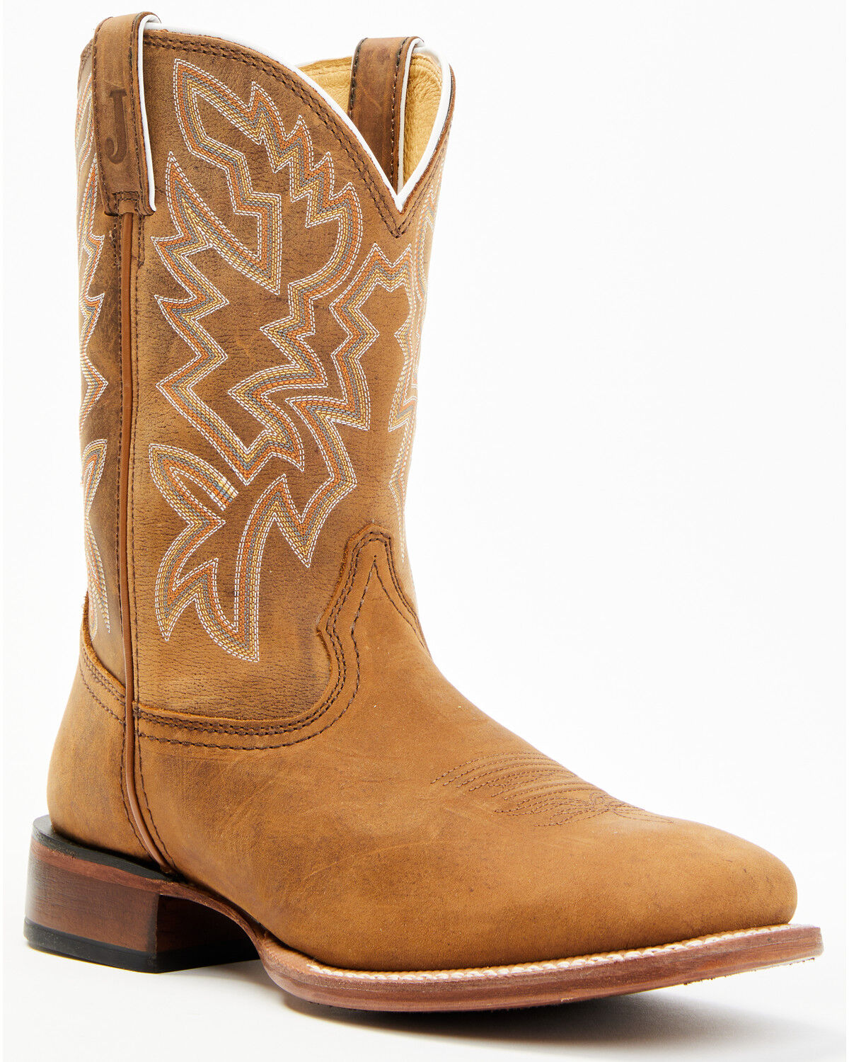 Image #1 - Justin Men's Frontier Western Boots - Broad Square Toe, Brown, hi-res