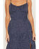 Image #3 - Angie Women's Sleeveless Polka Dot Midi Dress, Navy, hi-res