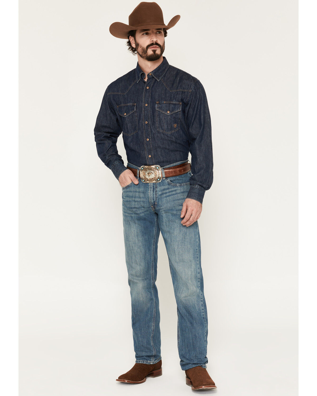 Image #1 - Ariat Men's M2 Relaxed Fit Granite Bootcut Jeans, Granite, hi-res