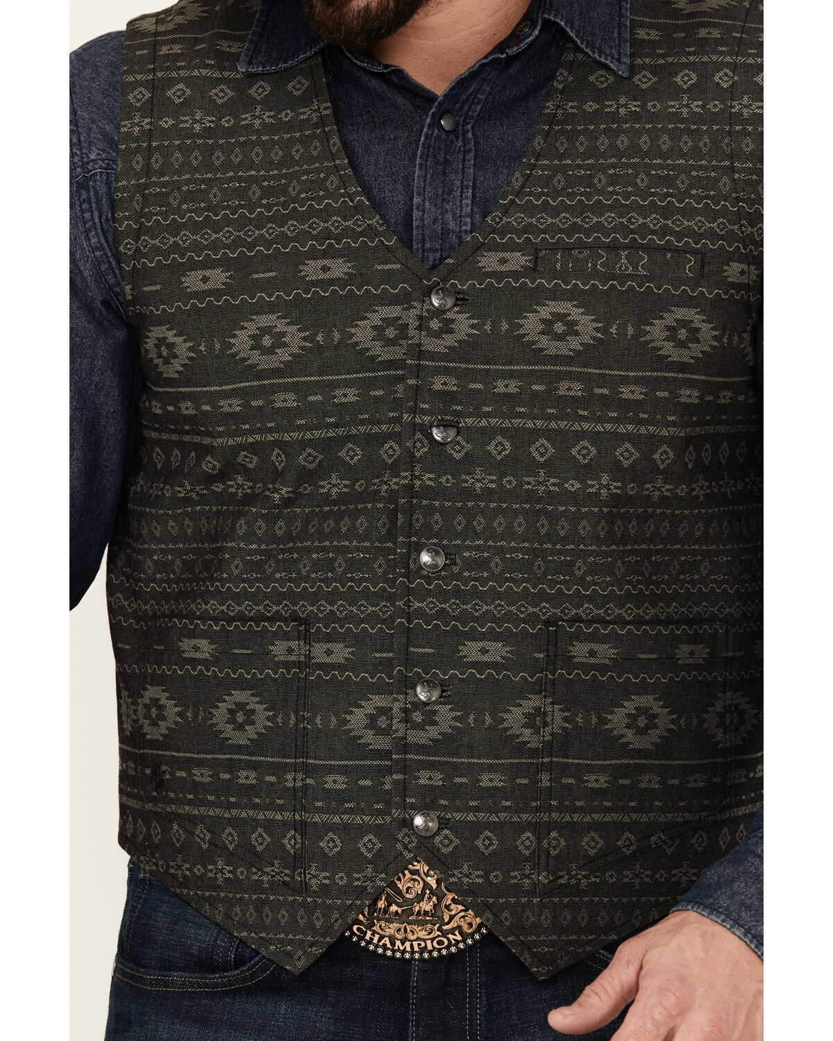Image #3 - Moonshine Spirit&reg; Men's Regent Southwestern Print Vest, Charcoal, hi-res