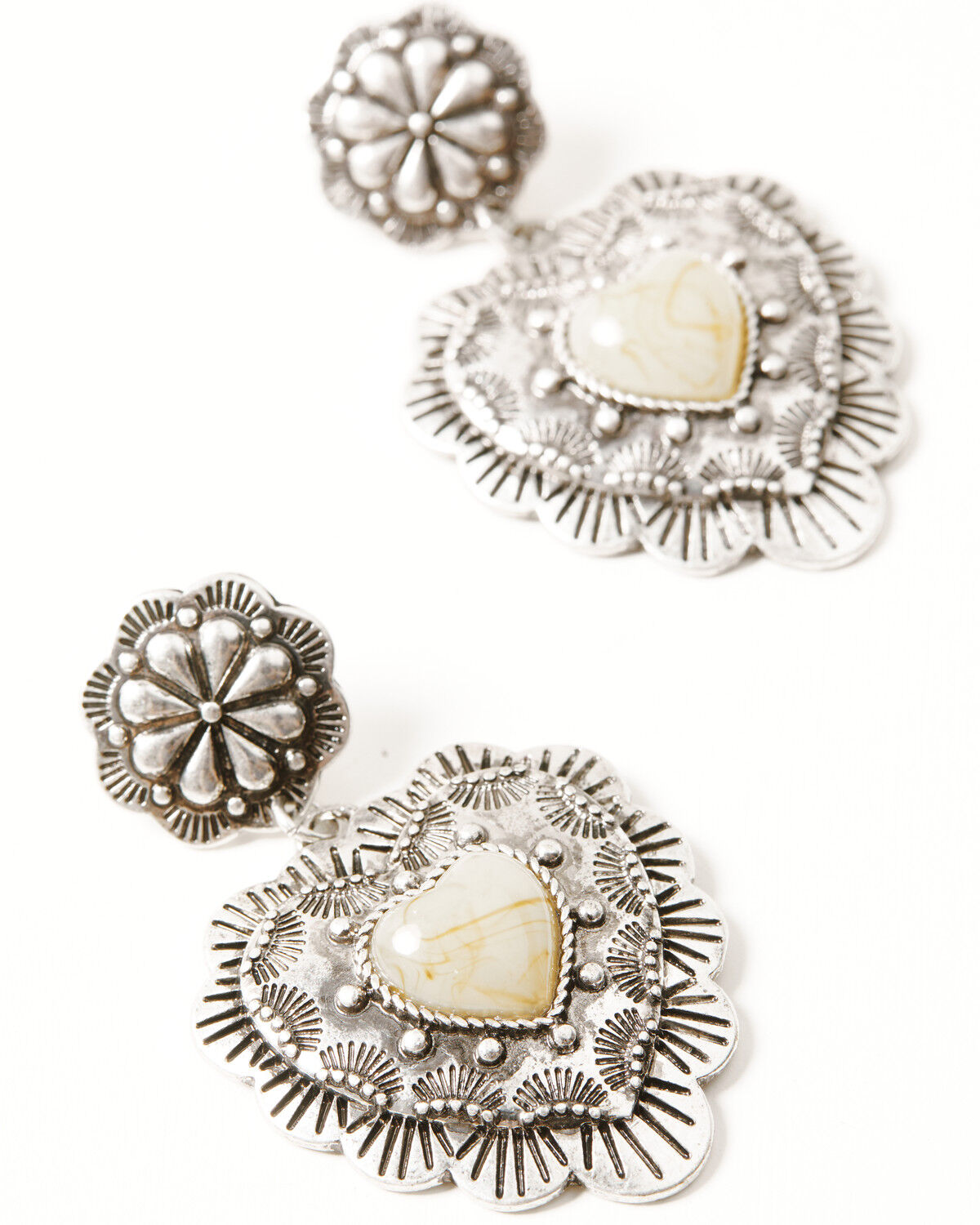 Image #2 - Shyanne Women's Statement Heart Earrings, Silver, hi-res