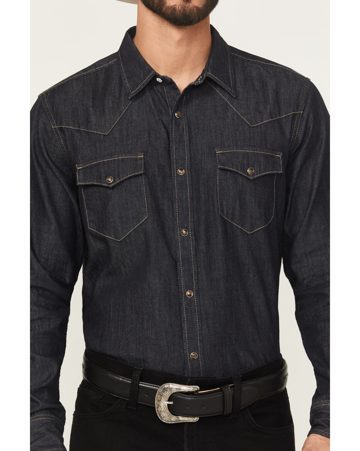 Image #3 - Cody James Black 1978&reg; Men's Long Sleeve Snap Denim Western Shirt, Black, hi-res