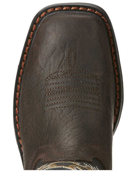 Image #4 - Ariat Youth Boys' Workhog Bruin Western Boots, Brown, hi-res