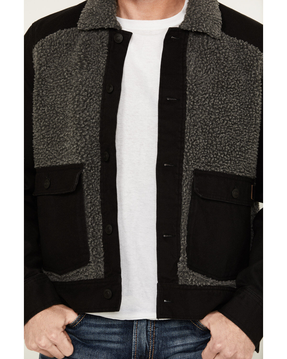 Image #3 - Brothers and Sons Men's Warren Blanket Sherpa Jacket, Black, hi-res