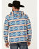 Image #4 - Rock & Roll Denim Men's Southwestern Print Performance Hooded Sweatshirt, Blue, hi-res