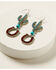 Image #1 - Shyanne Women's Cactus Horseshoe Dangle Earrings, Silver, hi-res