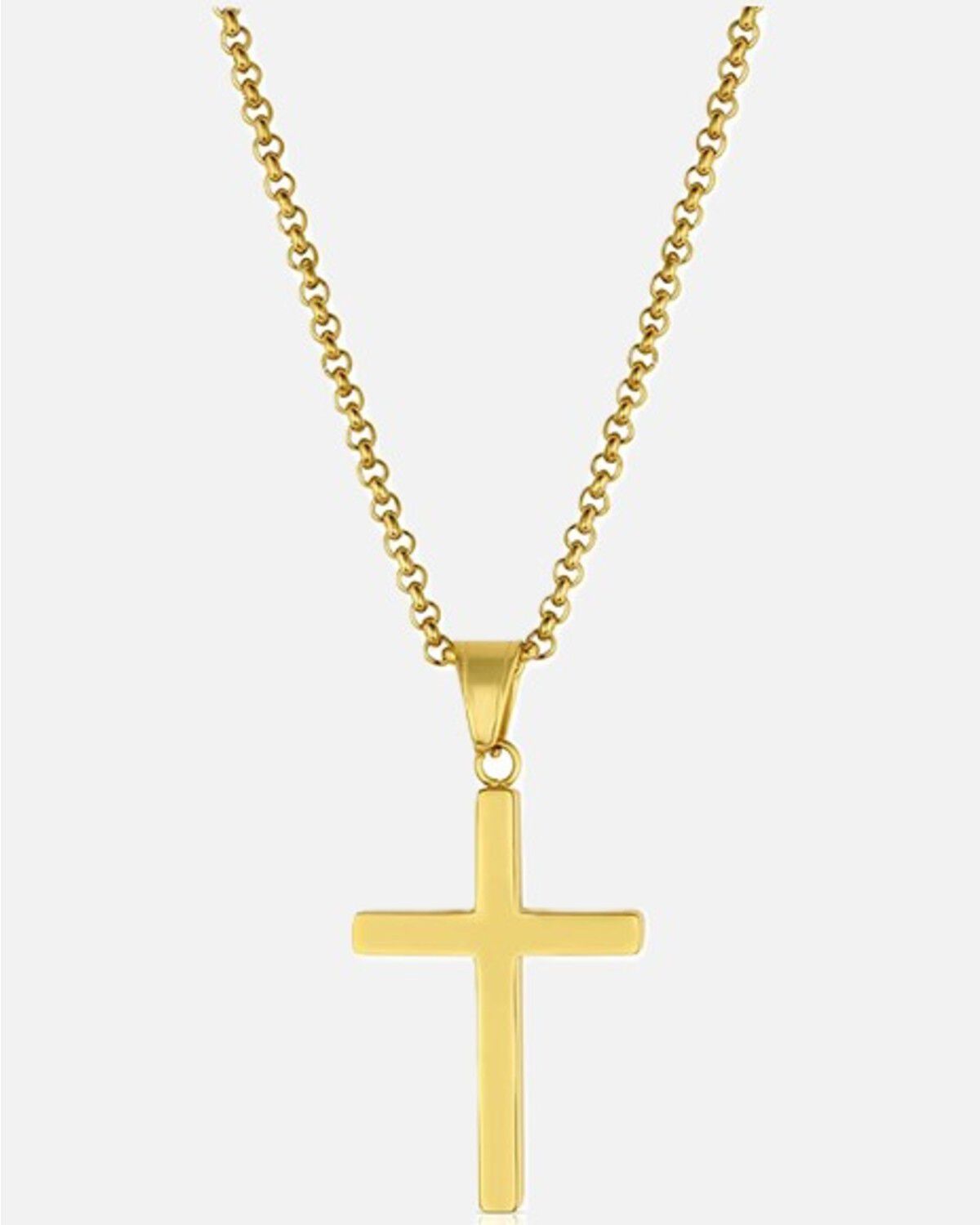 Image #2 - Montana Silversmiths Men's The Guardian Cross Necklace, Silver, hi-res