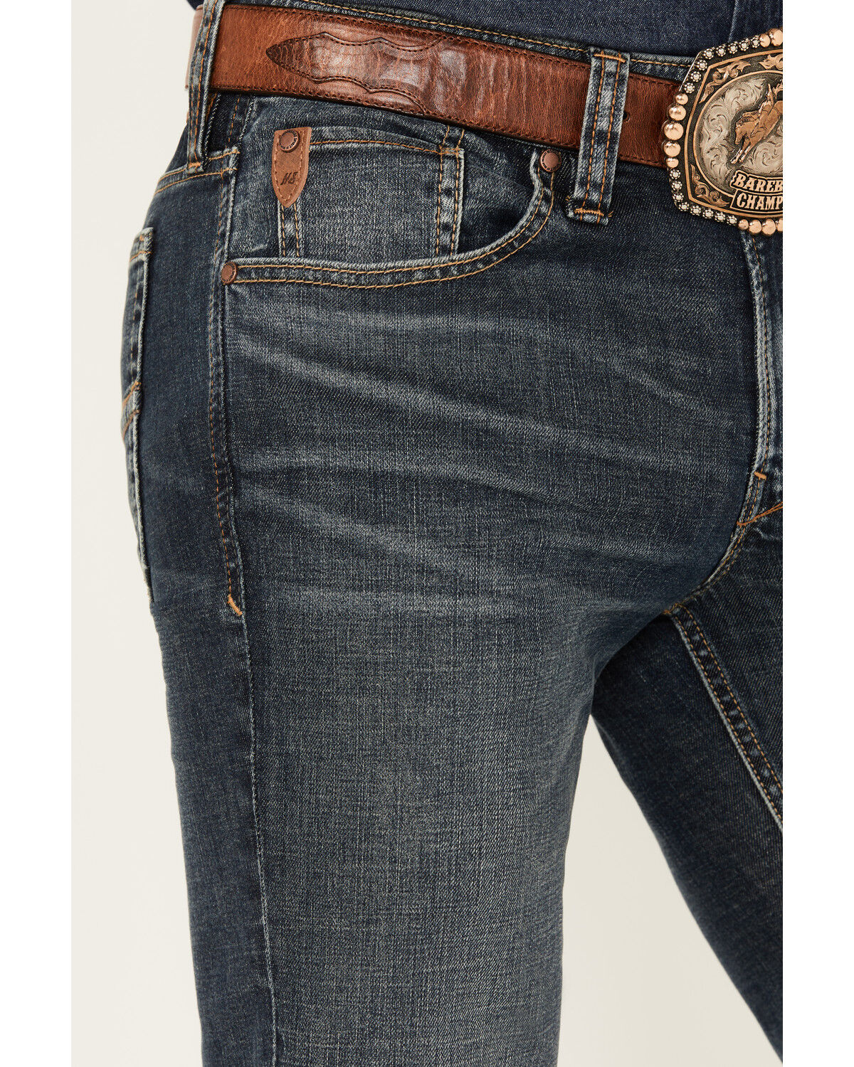Image #2 - Moonshine Spirit&reg; Men's Pantera Wash Decker Slim Straight Stretch Denim Jeans, Dark Wash, hi-res