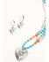 Image #2 - Shyanne Women's Beaded Heart Pendant Necklace and Earring Set, Silver, hi-res