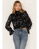 Image #1 - Shyanne Women's Burnout Floral Velvet Blouse, Black, hi-res