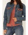 Image #3 - Idyllwind Women's Capri Beaded Back Denim Trucker Jacket , Medium Wash, hi-res