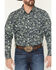 Image #3 - Gibson Trading Co Men's Hubert Floral Print Long Sleeve Snap Stretch Western Shirt - Tall, Navy, hi-res