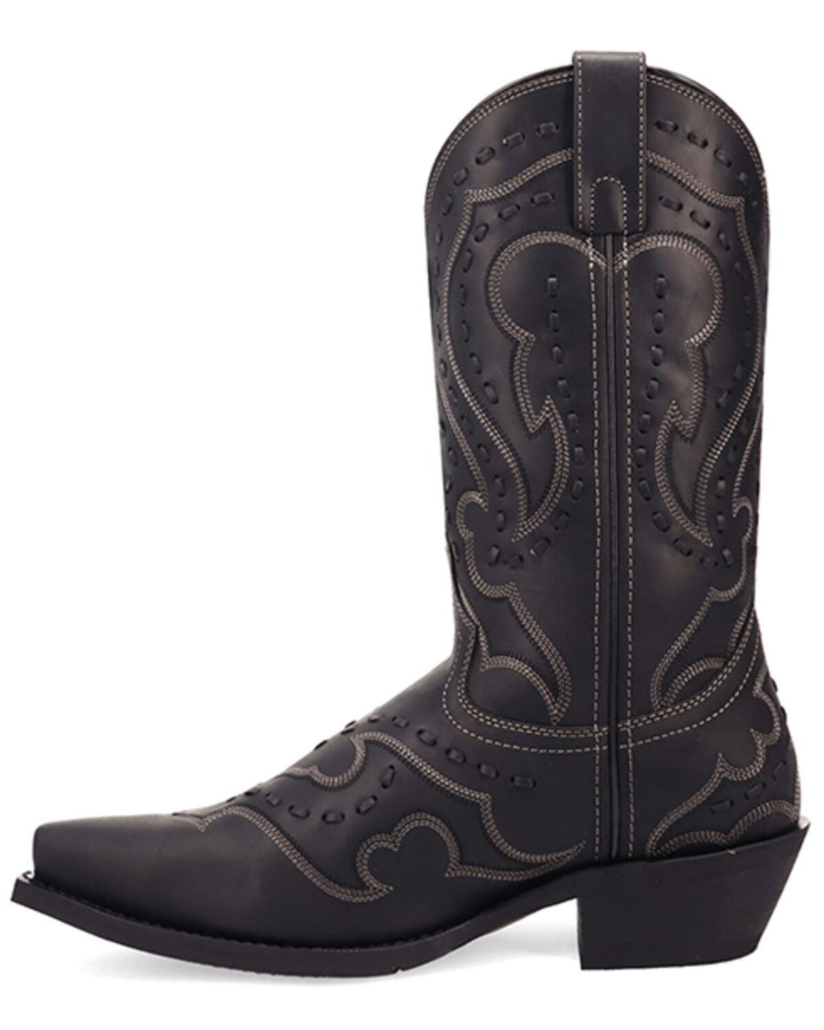 Image #3 - Laredo Men's Squire Stitched Western Boots - Snip Toe, Black, hi-res