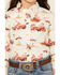 Image #3 - Wrangler Girls' Horse Desert Long Sleeve Pearl Snap Western Shirt , White, hi-res