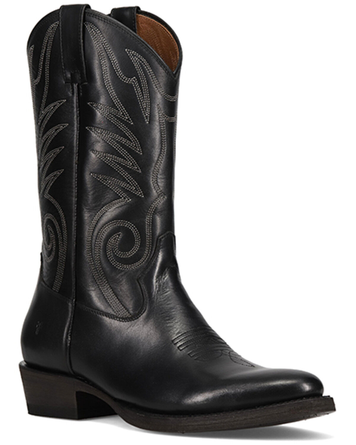 Image #1 - Frye Men's Grady Vintage Stitch Western Boots - Round Toe, Black, hi-res