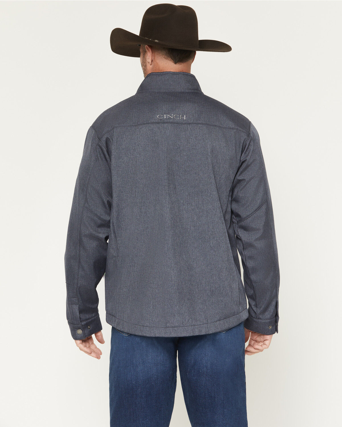 Image #4 - Cinch Men's Bonded Concealed Carry Softshell Jacket, Navy, hi-res