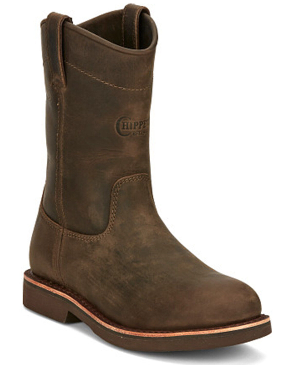 Image #1 - Chippewa Men's 10" Classic 2.0 Pull-On Work Boots - Soft Toe, Pecan, hi-res