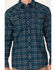 Image #3 - Cody James Men's FR Plaid Print Long Sleeve Snap Work Shirt, Navy, hi-res